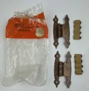 AMEROCK Hammered Copper Hinges BP 1620 AC Set of 2 W/ 8 Copper Screws NOS New