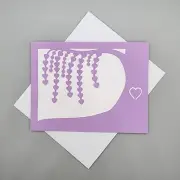 Handmade Anniversary Wedding Greeting Card Light Purple Willow Tree Hearts Blank