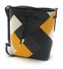 Ralph Lauren MultiColored Multitextured Patchwork Sm Leather Bucket Shoulder Bag