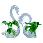 創意玻璃花瓶 愛之天鵝花瓶 結婚禮物 家居新房裝飾 工藝品
