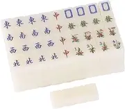 Mahjong Tiles Mahjong Sets Chinese Mahjong Game Set 146 Acrylic Mah Jongg with Dice and Box Portable Mahjong Set Suitable for Travel Entertainment Chinese Mahjong