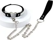 Sexy collar necklace leather collars flirt collar harness with leash chain sex toy restraints bondage SM cosplay collar necklace sex toy for couple