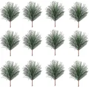 Christmas Pine Needles Artificial Pine Branches Pine Twigs Stems Picks Green Plants Pine Needles For Garland Wreath Christmas Embellishing Decoration(