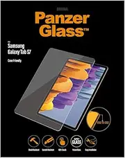 PanzerGlass Screen Protector - Case Friendly - for Samsung Galaxy Tab S7 - Full Frame Coverage, Rounded Edges, Crystal Clear, Anti Bacterial