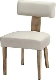 [Artiss] 2X Dining Chairs, Linen Fabric Padded Seat Coffee Chair Nursing Seats Reading Seating Home Living Room Bedroom Kitchen Cafe Office Furniture, in 49cm Seat Height Beige