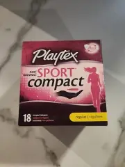 Playtex Regular Absorbency Sport Compact Tampons, Unscented, 18 Count *NEW*