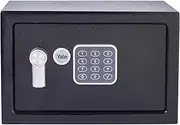 Yale YSV/200/DB2 Small Value Safe, Digital Keypad, LED Light Indicators, Steel Locking Bolts, Emergency Override Key, Wall And Floor Fixings, Black Finish, 8 Litre Capacity 20 x 31 x 20 cm
