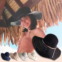 在飛比找PChome24h購物優惠-韓版蕾絲鏤空遮陽帽大沿沙灘帽子