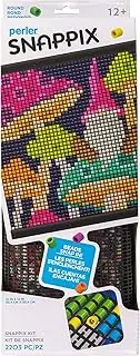 Perler Mushroom Gnome Snappix No-Iron Fuse Bead Craft Kit for Kids, 12" x 12", 2203 Piece
