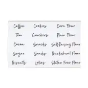 45 Pack large Pantry Labels with Black Cursive Font Food Stickers Storage Label*
