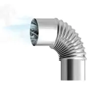 Stainless Steel 90 Degree Flue Stove Pipe Chimney-Liner Elbow Bend Tube 75MM