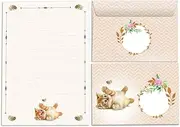 Letter Paper Set for Girls Cat Letter Pad with Envelope for Kids (A5 Pad with 25 Sheets + 15 Envelopes)