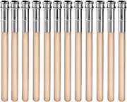 Chinco 12 Pieces Wooden Pencil Extenders Art Pencil Lengthener Crayon Extension with Aluminum Handle for School Office Supplies