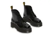 Dr Martens Womens Sinclair Jungle Boots Patent Lamper Leopard Emboss - Black