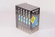 Sealed NOS 6 Pack of Fuji A/V Pro T-120 VHS VCR Tapes Advanced Double Coating