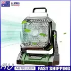Camping Fan with LED Lantern USB Rechargeable Silent Fan for Picnic (Green)