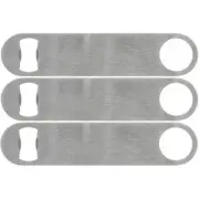 7" Heavy Duty Food Grade Stainless Steel Flat Bottle Openers, 3 Pack