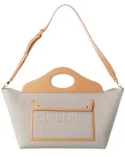 Burberry Canvas & Leather Pocket Tote