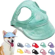 [HBUDTJK] Outdoor Sun Protection Hood for Dogs, Dog Bucket Hat, Dog Sun Hat, Outdoor Pet Baseball Cap, Summer Outdoor Pet Sun Protection Hat for Dogs Cats (Green,M)