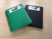 Spiral Notebook with Jumbo Display Calculator Cover (Black And Green)