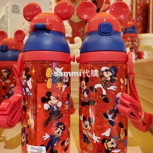 Sammi香港迪士尼代購-米奇 Mickey 週年限定版 彈蓋吸管 斜背水壺