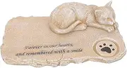 Kisangel Sturdy Cat Memorial Stone Weatherproof Pet Tombstone Outdoor Statue for Remembrance
