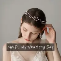 在飛比找momo購物網優惠-【MWD】珍珠鑽鍊頭飾 新娘頭飾 WD0326(寫真拍照頭飾