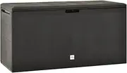 Anthracite Garden Storage Box 114x47x60 cm - Waterproof Outdoor Deck Tool Cabinet, Large Capacity 290L, Durable Polypropylene Plastic Container for Patio, Pool, Garden, Bench, and Toy Storage