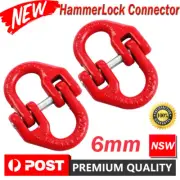 2Pcs 6mm Grade 80 HammerLock Chain Connector Connecting Link 4X4 coupler lifting