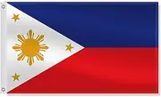 3×5 FT the Philippines Flag,Large Filipinos National Decor,Double Side Digital Printed 75D Polyester Banner With Canvas Header Brass Grommet