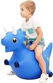 ZOOJOY Bouncy Horse Hopper, Dinosaur Animal Bouncing Hopper Gift for Kids, Inflatable Indoor Outdoor Jumping Toys for 3 4 5 6 7 8 Years Old Toddlers Boys Girls（Navy Blue）