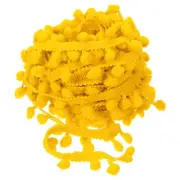20 Yards Pom Pom Ball Fringe Trim Ribbon Sewing Trim DIY Crafts, 8mm Dark Yellow