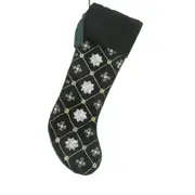 Sudha Pennathur Embroidered Snowflake Stocking