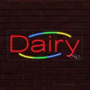 NEW "DAIRY" w/COLOR BORDER 30x12x1 INCH LED FLEX WINDOW/WALL INDOOR SIGN 30776