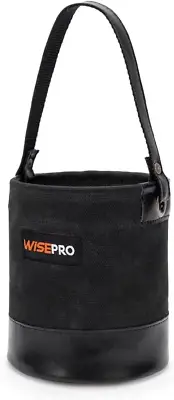 Canvas Mini Tool Bucket, 6 Inch Mini Tool Bag with Leather Reinforced,Organizers