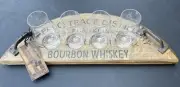 Buffalo Trace Whiskey/Bourbon Tasting Tray with Glasses (Flight Board)