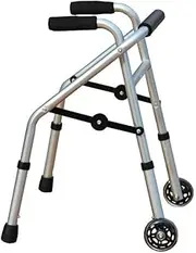 Walker for Seniors Rollator Luminum Alloy Rollator with Wheel Foldable Rollator Walker Aid for Children Disabled Handrails Crutches, Adjustable Height 52-62Cm Little Surprise