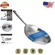 Professional 12" Stainless Steel Frying Pan - Versatile Cookware for Home Chefs