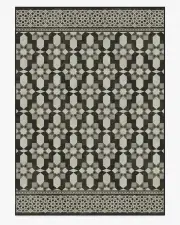 305' x 425' | Machine Washable Runner Rug | Kid & Pet Friendly | Indoor Rug | Emir Black & Ivory Flatwoven Rug by Martyn Lawrence Bullard | Ruggable