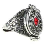 Adjustable Size Openable Ring with Nepalese Gawu Box Jewelry Holder