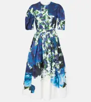 [Erdem] Erdem Floral cotton midi dress AU 8 white