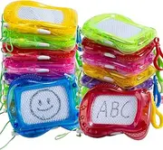 12 Pack Mini Magnetic Drawing Board Party Favors, Backpack Keychain Drawing Boards, Erasable Doodle Sketch and Writing Pad for Kids Birthday Goodie Bag Fillers (6 Colors)