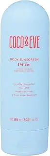 Coco & Eve Body Sunscreen SPF 50+ - Australian Made Natural Daily Broad Spectrum Sun Protection | Lightweight Moisturizing Water Resistant Lotion for Hydrating Glow | With Vitamin E and Aloe Vera