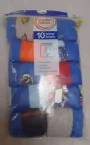 Wonder Nation Boxer Briefs 10 Pack Boys Size M (8) Multi Color NEW