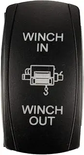 12V 20A Boat UTV Dual Led Light Winch in Out ON-Off-ON Rocker Switch 7-Pin Black (Color : Blue)