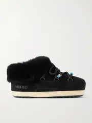 [Moon Boot] Moon Boot - Evx Beaded Shearling Mules - Black - 39-40 39-40 Black