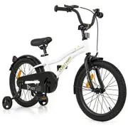 Costway 45 cm Bike Boys & Girls Training Bicycle w/Adjustable Seat & Removable Training Wheels White