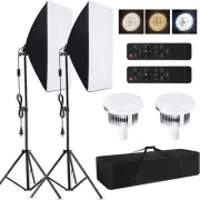 Andoer Softbox Photography Lighting Kit 20x28 Inch 85W Bi Color Bulb Brand New