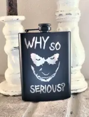 Liquor Pocket Hip Flask With Funnel, Laser Engraved The Joker Quote Drinking Set