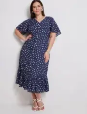 Autograph- Size 20 - Navy Polka Dot Dress - Brand New - RRP$105
